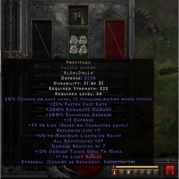 ELARA- Diablo 2: Resurrected Pc ?? S4 Ladder Softcore D2R ?? Rune Word Fortitude Armor