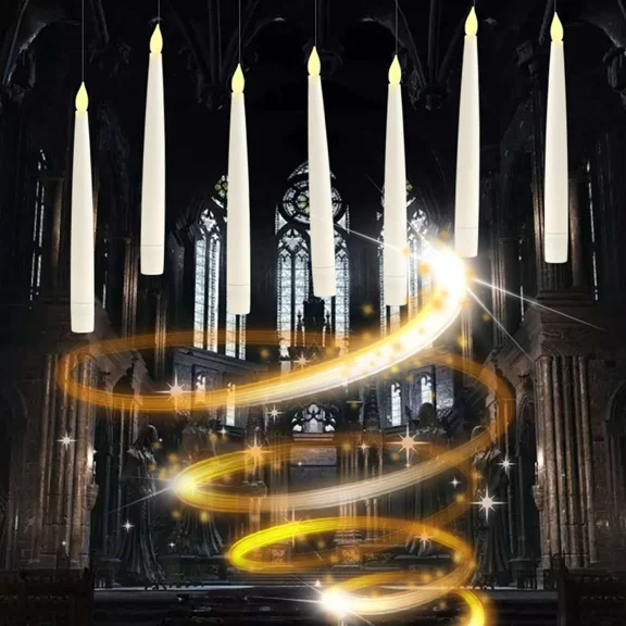 ELARA- Floating Candles With Wand 10Pcs Magic Hanging Candles For Birthday Party