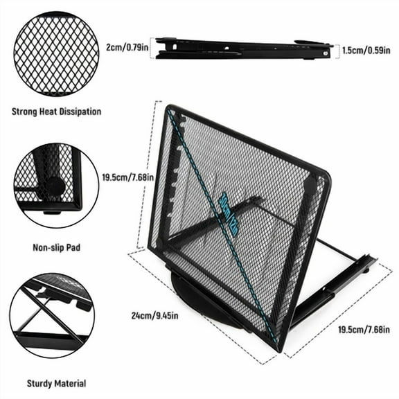ELARA- Foldable Laptop Stand Angle Adjustable Tablet Holder Riser Portable Ventilate