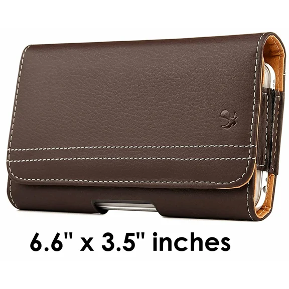ELARA- For Coolpad Legacy - Brown Pu Leather Pouch Belt Clip Holster Phone Case Cover