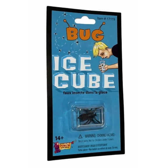 ELARA- Funny Fake Spider In Ice Cube Bug Joke Prank Clear Plastic Party Drink Gag Prop