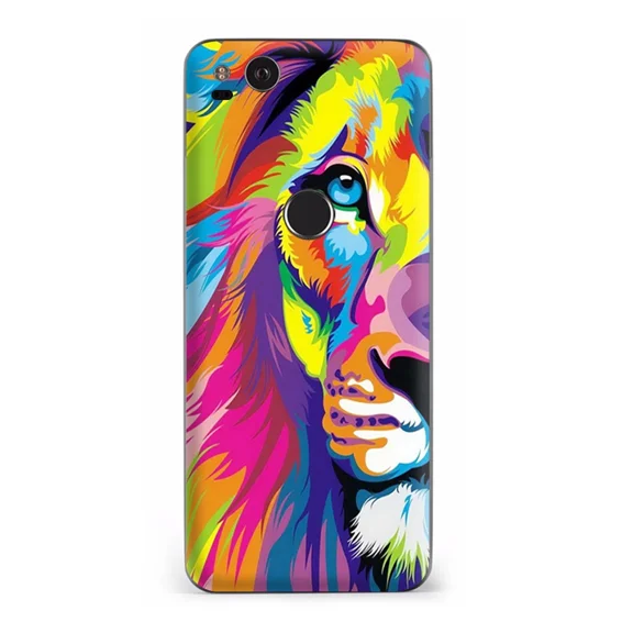 ELARA- Google Pixel 2 Skins Decal Wrap Colorful Lion Abstract Paint