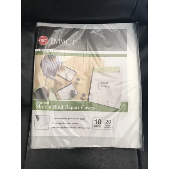 ELARA- Impact Slide'N Bind Report Covers 10 Pack 20 Sheet Capacity New