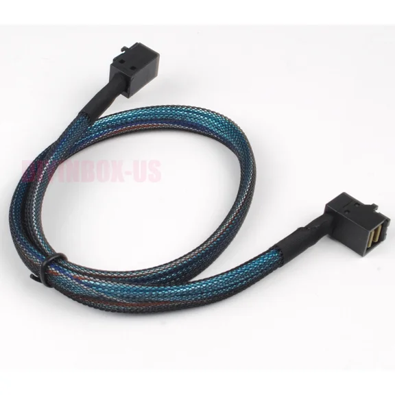 ELARA- Internal Mini Sas Hd Sff-8643 To Sff-8643 Cable 100-Ohm Straight To Right 0.5 M