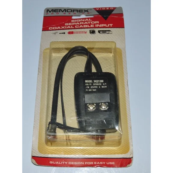 ELARA- Memorex 34321300 Vcr/Tv Signal Seperator Coaxial Cable Input Fm Splitter 75 Ohm
