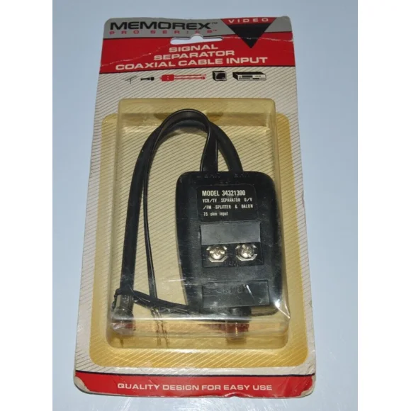 ELARA- Memorex 34321300 Vcr/Tv Signal Seperator Coaxial Cable Input Fm Splitter 75 Ohm