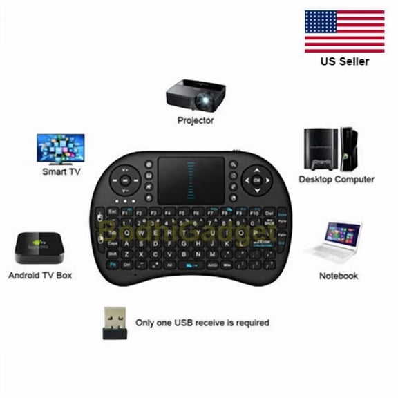 ELARA- Mini Wireless Keyboard Rf 2.4G Touchpad Keyboard For Pc Android Tv Xbox Ps3