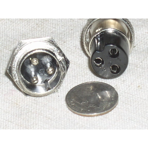 ELARA- New Cea Cbc3 Set Vanco 3 Pin Male & Female Locking Audio Microphone Plug Pair