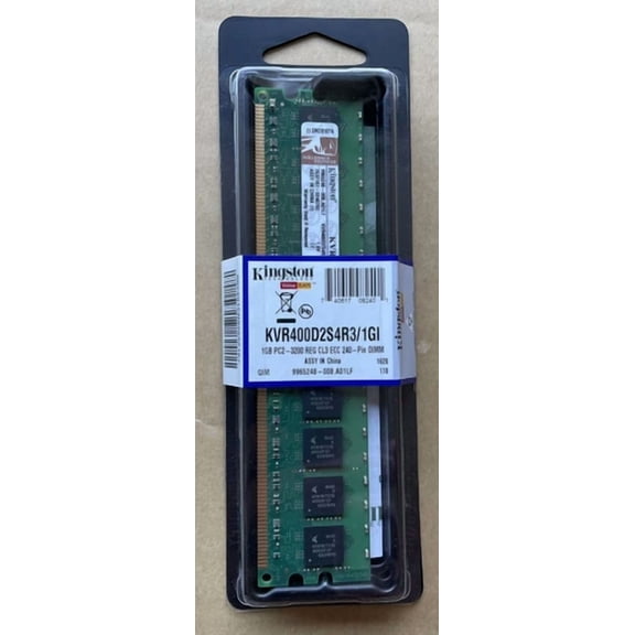 ELARA- *New* Kingston Kvr400D2S4/1Gi Pc2-3200 Ddr2-400 1Gb Ecc Reg Intel Certified