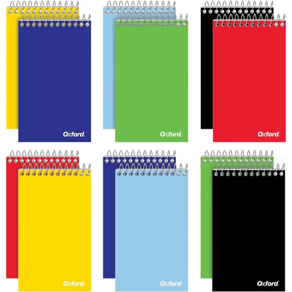 ELARA- Oxford Spiral Memo Pads, Top Wire Bound, 3 X 5 Inch Pocket Notepad, Primary