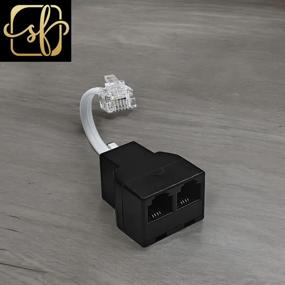 ELARA- Phone Cable 2 Way Splitter Rj11 6P4C Telephone Line Cord Adapter With 3 Inch Cab