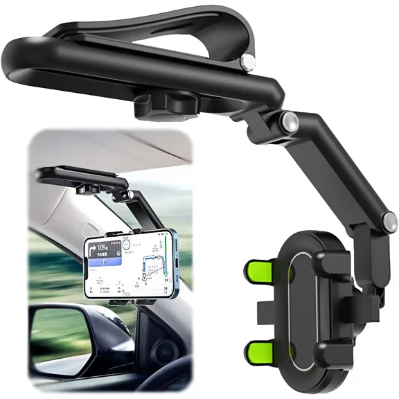 ELARA- Phone Holder 360 Rotatable Adjustable Sun Visor Car Mount Clip For Most Phones