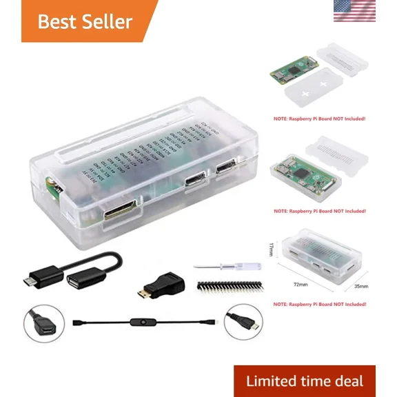 ELARA- Pi Zero 2 W Case With 7 In 1 Basic Starter Kit, 20Pin Gpio Header, Otg Cable,...