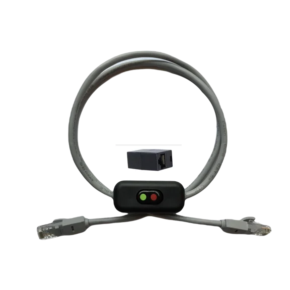 ELARA- Power Switch For Lan Cable Cord New On Shut Off Disconnect Kill Button Ethernet