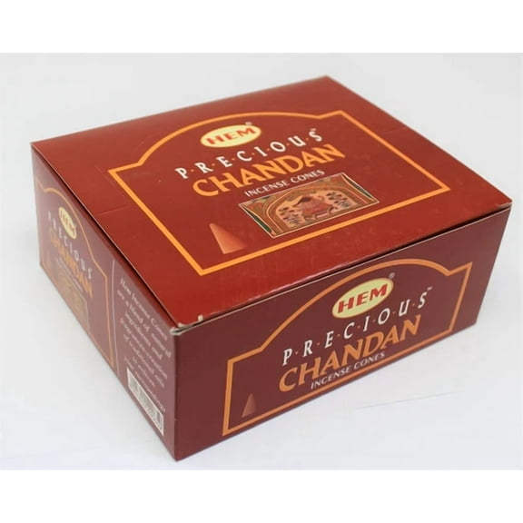 ELARA- Precious Chandan Incense Cones: Lot 12 Packs Of 10 Cones, 120 Total Hem Brand
