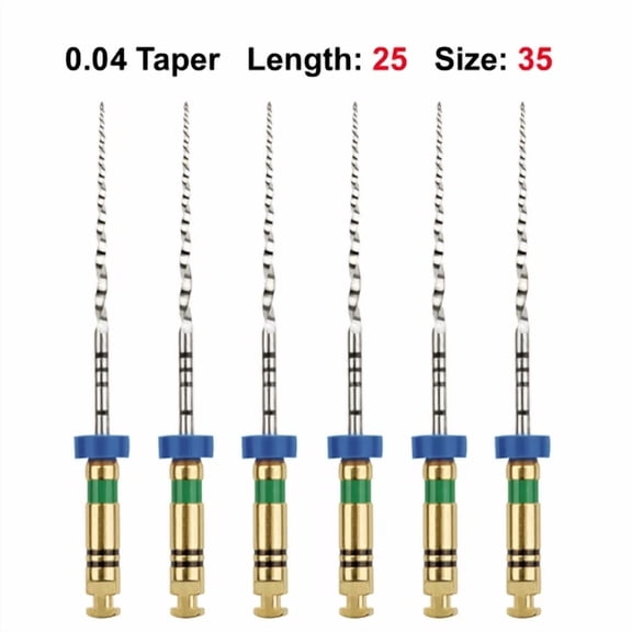 ELARA- Rotary Files Root Canal File .04 25Mm #35 "Green" 6/Pk Nickel Titanium Niti