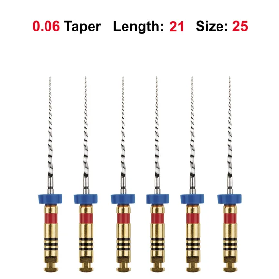 ELARA- Rotary Files Root Canal File .06 21Mm #25 Red 6/Pk #R212506 Nickel Titanium Niti
