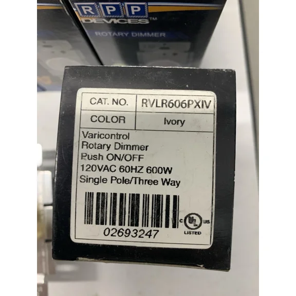 ELARA- Rpp 3-Way Rotary Push On/Off Light Dimmer Switch 600W 120Vac,