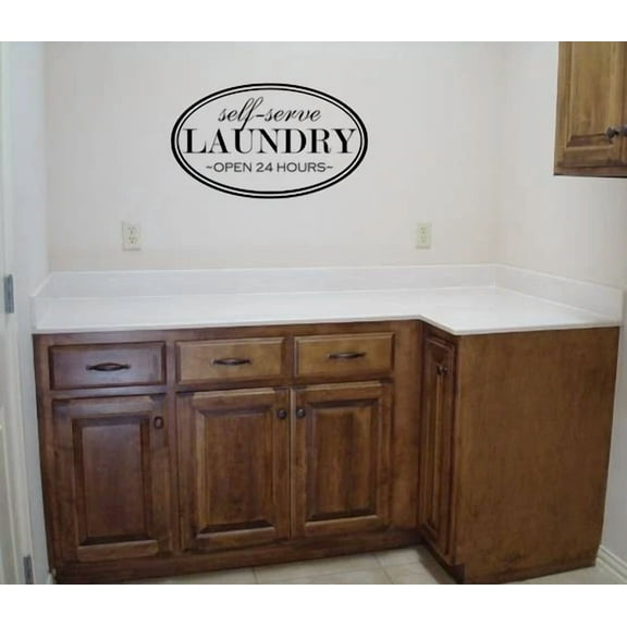 ELARA- Self Serve Laundry Room Vinyl Wall Decal Quote Decor Words Lettering Sticker