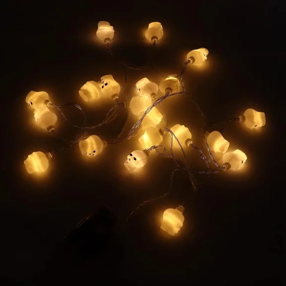 ELARA- Skull String Light 40 Led Fairy String Lights Halloween Party Outdoor Decor Lamp