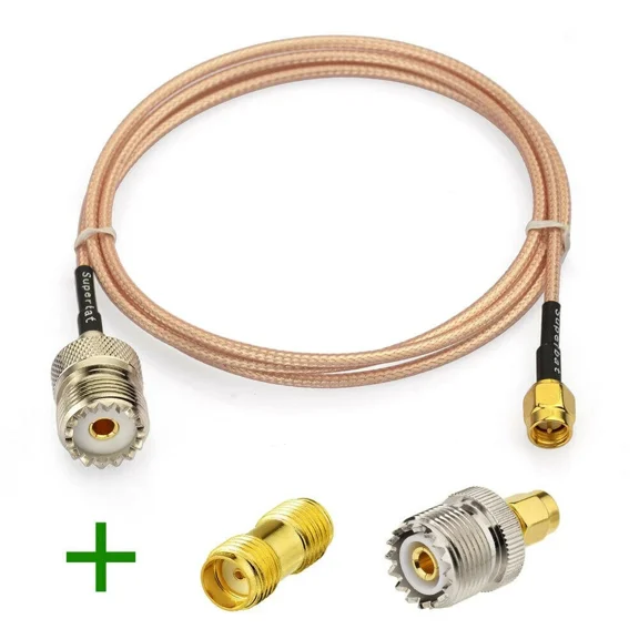 ELARA- Sma To Uhf Rf Coax Cable+ Sma & Sma To Uhf Adapter For Baofeng Cb Walkie Talkie