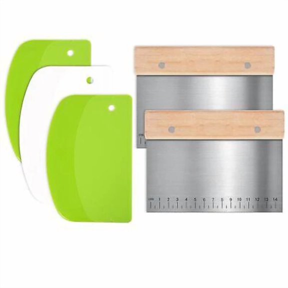 ELARA- Stainless Steel Dough Bench Scraper,Multi-Use Pastry Food&Pizza Cutter Scraper