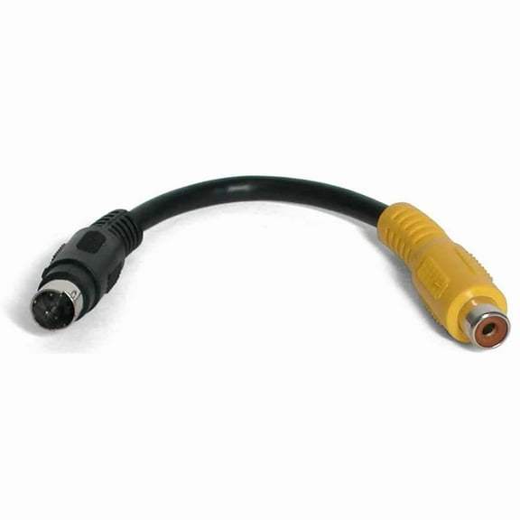 ELARA- Startech S Video To Composite Video Adapter Cable 6 Inch Black Rca To 4 Pin Din