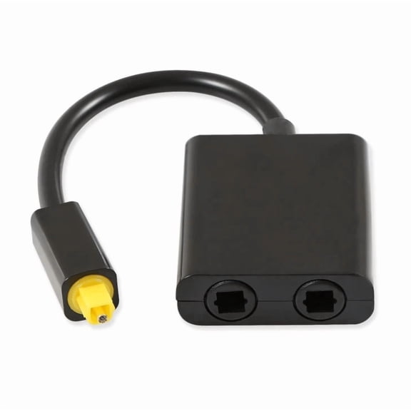 ELARA- Toslink Digital Optical Audio Splitter Adapter 1 In 2 Out Fiber Optic Audio Cabl