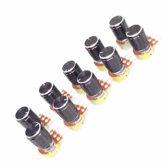 ELARA- Us Stock 10Units 100K B100K Ohm Linear Taper Rotary Potentiometer Pot Black Knob
