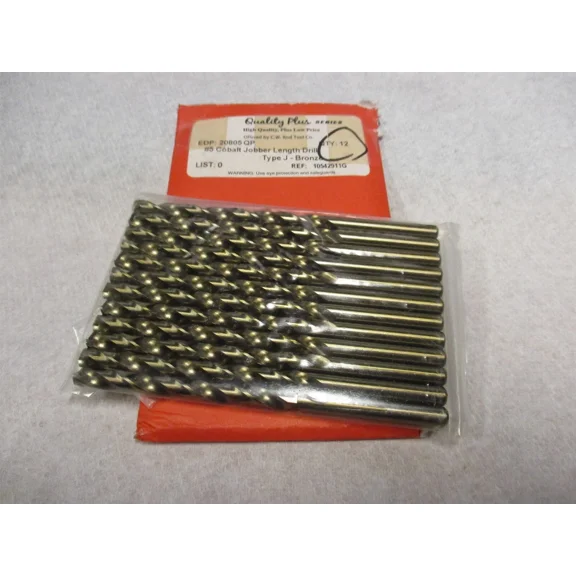 ELARA- Usa Qp20805 #5 Jobber Length Drill Bit Type J Bronze Finish Lot Of 12 Pieces