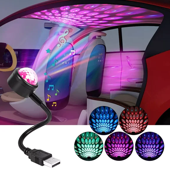 ELARA- Usb Car Interior Roof Led Light Room Atmosphere Sky Starry Lamp Star Projector