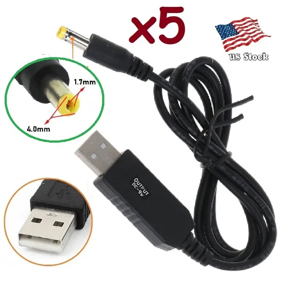 ELARA- X5 Usb To Dc Power 4.0X1.7Mm Barrel 5-9V 3.3Mm Diameter Charging Cable Cord