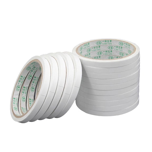 ELAYARD 20pcs Double-Sided Adhesive Tape Rolls, Strong Sticky Tape for Office, Craft, Home Use, White, 1 Bag