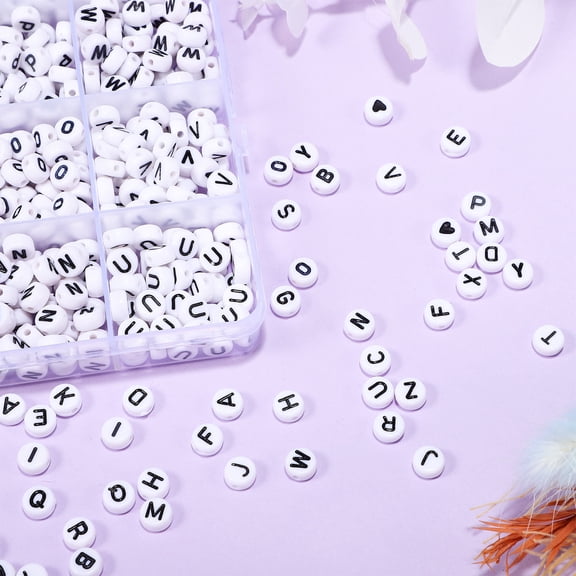 ELAYARD 1 Set Bead Letters for Bracelets Plastic Assorted Color for Spelling Words Lovers