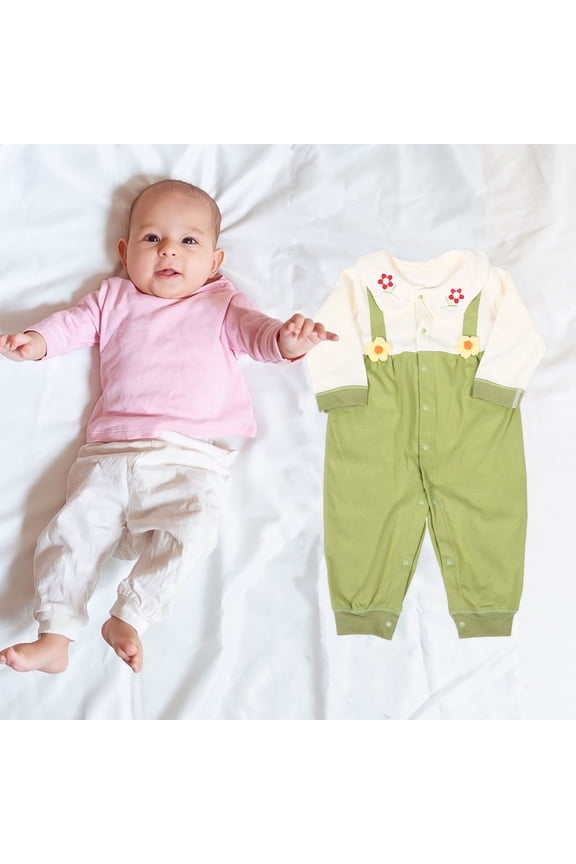 1 PCS Newborn Summer Clothes Girl Cotton Multi Turn Down Collar Design For Comfort Unisex Infants Outdoor Wear