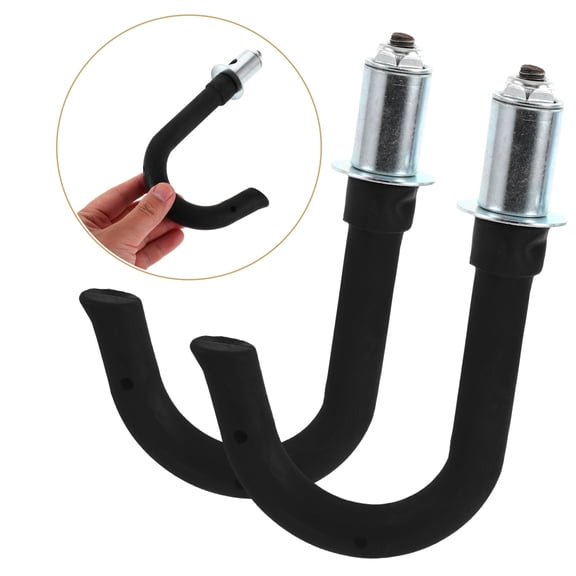 ELAYARD Ladder Hanger Hooks for Garage and Roof Storage, Black High Strength Metal, 1 Pair Wall Mount
