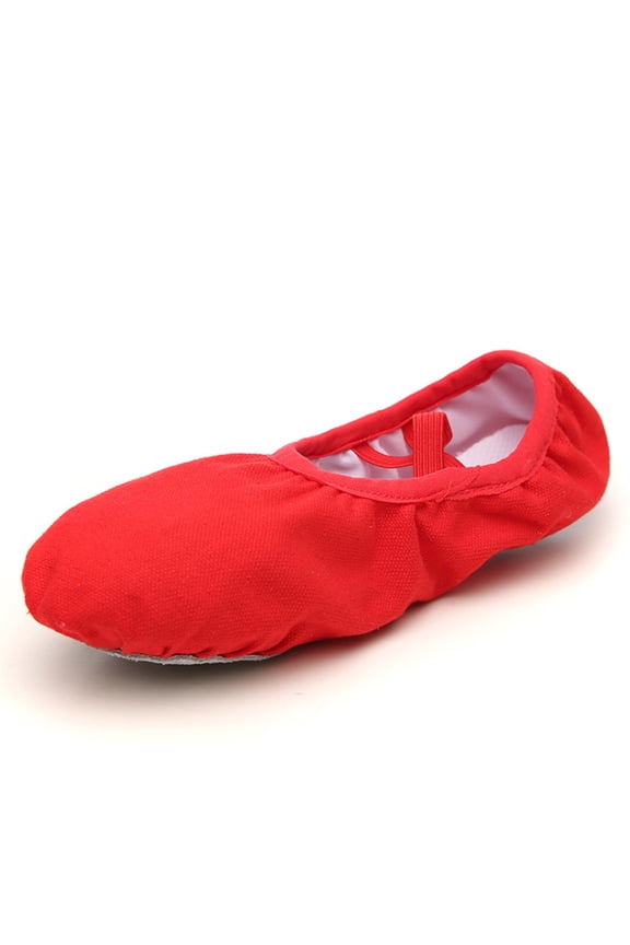1 Pair Breathable Red Cat Claw Design Ballet Shoes for Women and Girls Stretch Belt Yoga