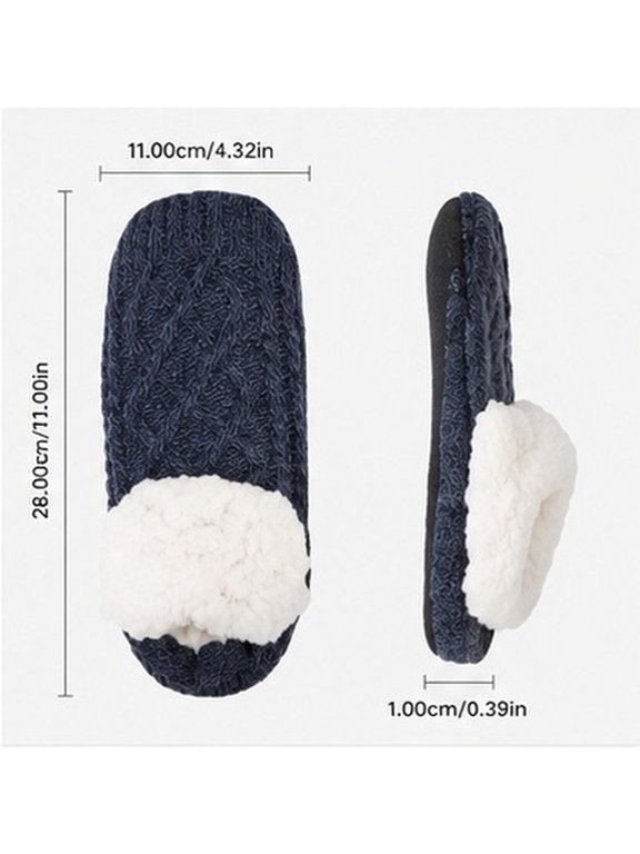 Plush Fuzzy Socks Navy Soft and Stylish for Indoor Warmth 1Pair