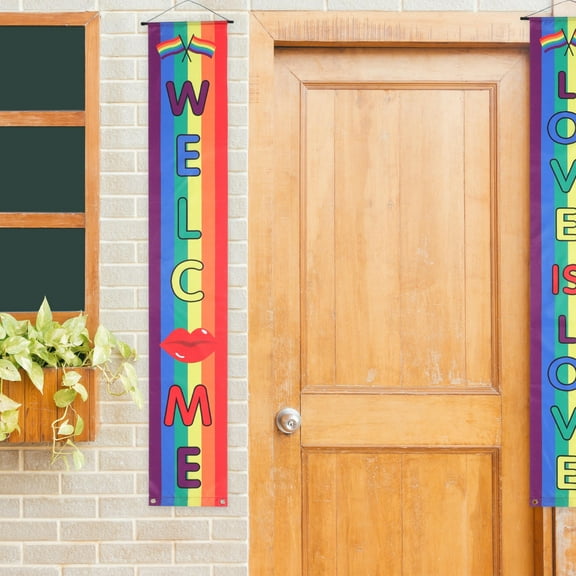 ELAYARD 1 Pair of Printed Flag Couplets Polyester Cloth for Colourful Party Decorations Party