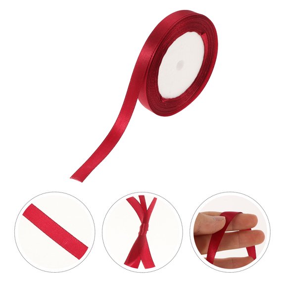ELAYARD 1 Roll of Elegant Red Ribbon for Bridal Bouquet Decoration for Professional Users