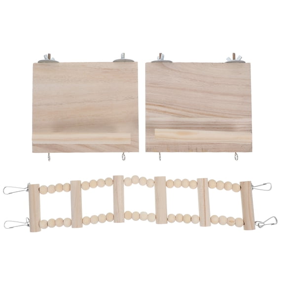 ELAYARD 1 Set Bird Training Perch Wooden Multi Parrot Interior Rustic Style