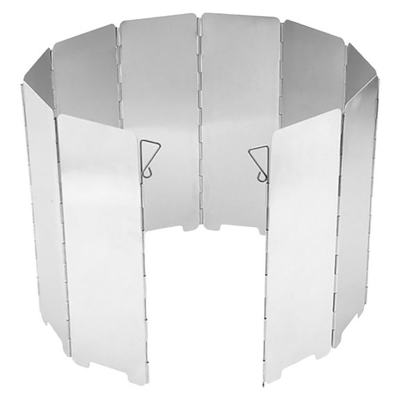 ELAYARD Camping Stove Windscreen 1 Set Aluminum Alloy Silver Wind Protection for Outdoor Cooking