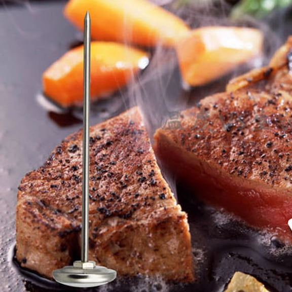 ELAYARD Stainless Steel Meat Thermometer Cooking Assistance Red 1 Set for BBQ