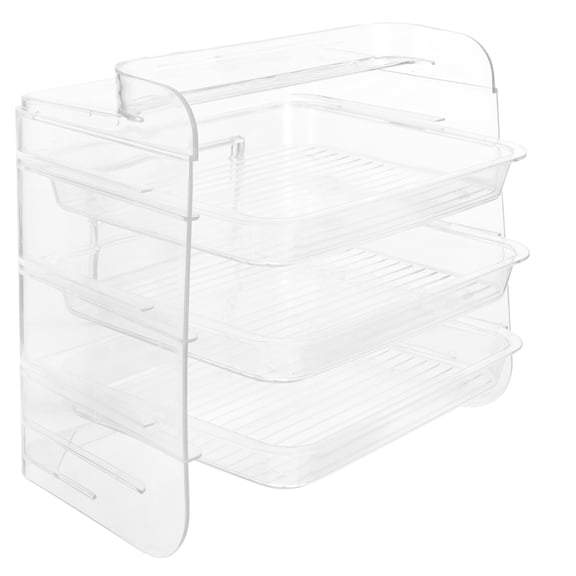 ELAYARD 1Set White Plastic Kitchen Storage Tray with Drawer Multi Layer Condiment Organizer for Food Storage