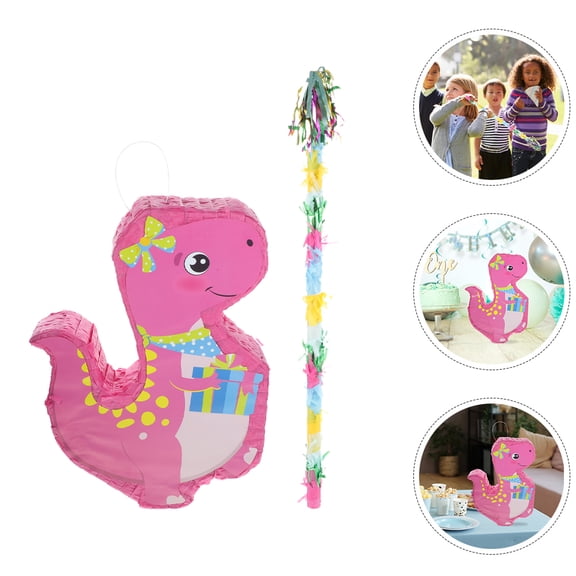 ELAYARD 1 Set Decorative Pinata in Pink Color with Paper Candy Filled Party Prop for