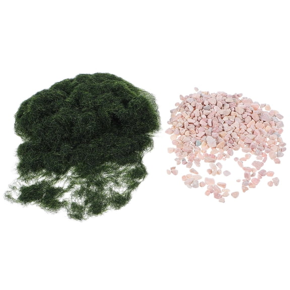 ELAYARD Artificial Grass Mat with Realistic Stone Details for Model Railway Scenery, Landscape Crafts, and Diorama Decoration Set
