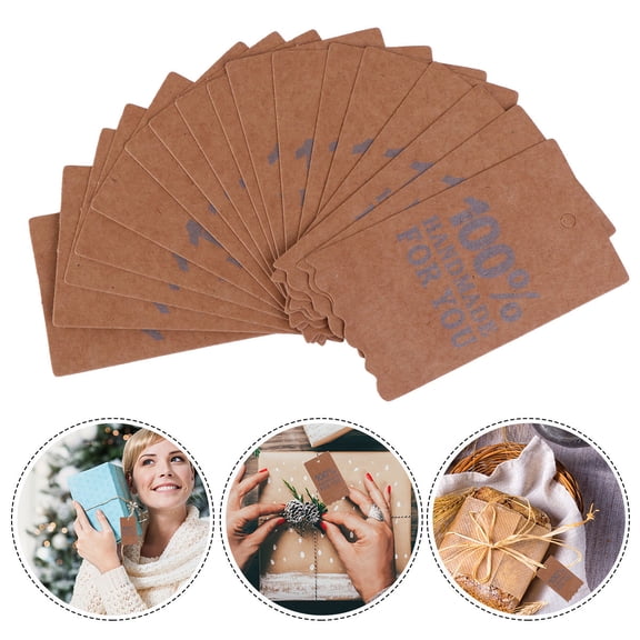 ELAYARD Handmade Brown Kraft Tags with Twine String, Vintage Style Tags for Packaging and Labeling, 1 Set