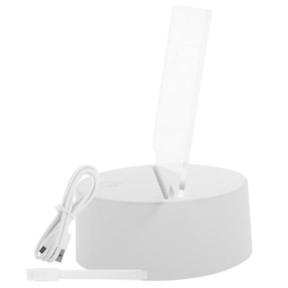 ELAYARD 1Set White Plastic LED Note Board with Light and USB Battery Powered Lamp Base for Home