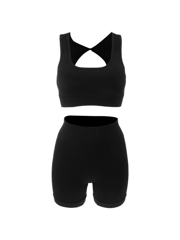 Women's Stretchy Polyamide Workout Set - Comfortable Activewear Outfits for Daily Exercise and Casual Wear