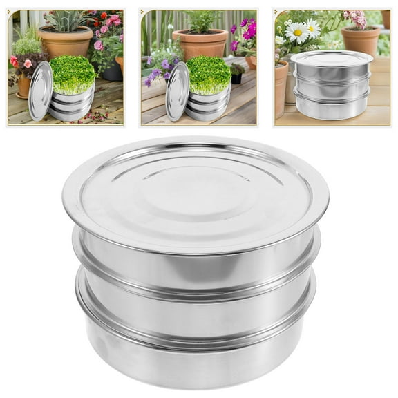 ELAYARD Compact Stainless Steel Bean Sprouting Kit Protected Growth Environment for Beans